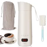400ML Kleiner Tragbarer Wasserkocher, Mini Elektrische Wassertasse, 300W Schneller Wassererhitzer, Temperatureinstellung, Automatische Abschaltung, Reise Wasserkocher für Kaffee Teezubereitung