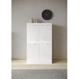 INOSIGN Highboard »Slim«, Breite 91 cm, weiß Hochglanz Lack, weiß