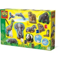 SES Creative Gips- und Malset Relief Wilde Tiere