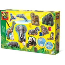SES Creative Gips- und Malset Relief Wilde Tiere