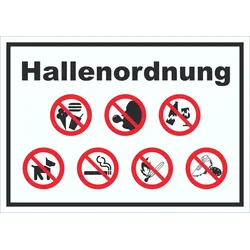 HB-Druck Schild Hallenordnung A6 (105x148mm)