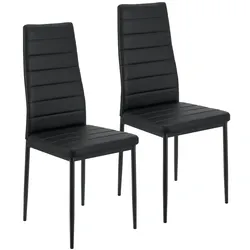 Juskys Esszimmerstühle Loja 2er Set - Moderne Stühle mit Kunstleder Bezug - Schwarz