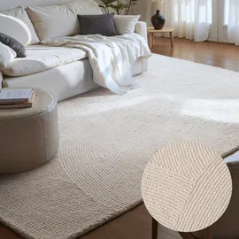HANSE HOME Calmio Wollteppich Calmio Natur weiß), - Naturbelassen