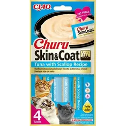 INABA Churu Skin & Coat für Katzen Thunfisch und Jakobsmuschel Geschmack 20x14g