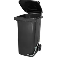 BRB-Lagertechnik BRB 240 Liter Mülltonne/Müllgroßbehälter, grau/anthrazit, mit Fußpedal für