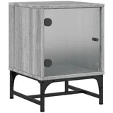 vidaXL Nachtschrank mit Glastür 35 x 37 x 50 cm Grau