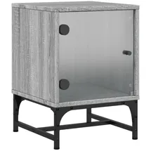 vidaXL Nachtschrank mit Glastür 35 x 37 x 50 cm Grau
