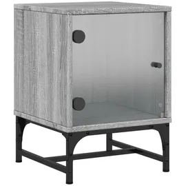 vidaXL Nachtschrank mit Glastür 35 x 37 x 50 cm Grau