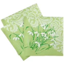 Sovie HORECA Serviette Melanie in grün aus Linclass® Airlaid 40 x 40 cm, 50 Stück Hochzeit Frühling Blumen