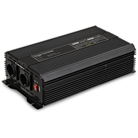 Goobay 58895 Spannungswandler/ Wechselrichter/ Inverter 24V auf 230V 2000W/ 4000W mit 2x AC-Steckdosen und 1x USB-Anschluss (2100mA), schwarz