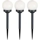 GLOBO Solarleuchte Kunststoff 3er Set spritzwassergeschützt weiß