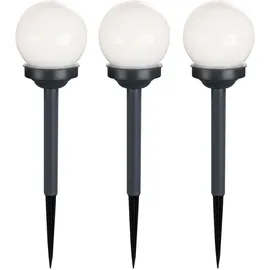 GLOBO Solarleuchte Kunststoff 3er Set spritzwassergeschützt weiß