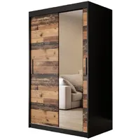 Abiks möbel MÖBEL Kryspol Schwebetürenschrank, Schwarz, Kunststoff, Nachbildung, 4