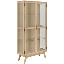 Actona Vitrine Marte 94 x 40 x 192 cm Beige/Weiß
