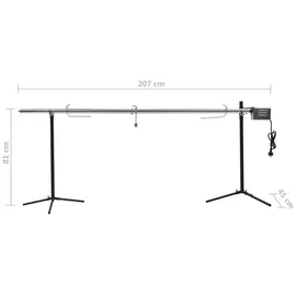 vidaXL Grillspieß mit Motor 207 x 81 cm