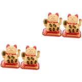 PRETYZOOM 2stücke Solarbetriebene Winkekatze Glückskatze Mit Winkerarm Für Auto Büro Und Zuhause Feng Shui Dekofigur Geschenkidee Für Katzenliebhaber Und Garten Deko