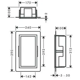 Hansgrohe XtraStoris Wandnische 150x300x100mm, m Rahmen, mw, brush. bron