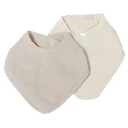 Nordic Coast Company Musselin Lätzchen-Set Sand & Natur