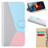 Schutzfolie PU Leder Flip Brieftasche für Huawei Y7 2019 Hülle Handytasche Wallet Etui Tasche PU Leder Cover Handyhülle Ledertasche Schutzhülle Bookstyle Elegant Frau Phone Shell Graue Blaue Rose