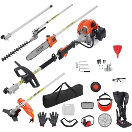 Vevor 6-in-1 Heckentrimmer Benzin-Heckenschere 43CC Langstielheckenschere 1,15L