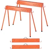 Mophorn Unterstellbock, 2er-Pack Arbeitsböcke, Sägebock 300 kg, klappbare Gerüstböcke mit rutschfesten Fußpolstern, tragbarer Klappbock für