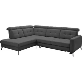 Musterring Ecksofa MUSTERRING "MR 4615", grau (anthrazit), B:272cm H:84cm T:214cm, 100% Polyester, Sofas, Ecksofa, mit Kopf- und Rückenverstellung, Metallfuß schwarz, Maße 272 x 214 cm