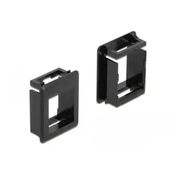Delock Modulblende Snap-in-Halterung - Schrankmontage - Schwarz (Packung mit 4)