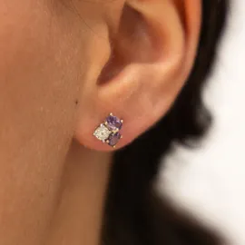 Fascination by Ellen K. Ohrstecker F Ohrringe Gold 375 Amethyst + Zirkonia gelb one-size