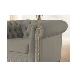 S-Style Chesterfield Sessel Cleo Blink Samt 104 x 72 x 0 cm Grau