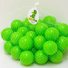 LittleTom 50 Bälle für Bällebad 5,5cm Babybälle Plastikbälle Baby Spielbälle Grün