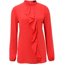 Aniston CASUAL Langarmbluse mit kleinem Volant im Vorderteil rot 44