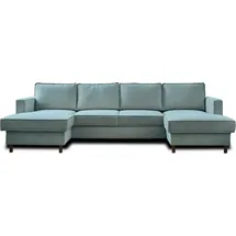 best mobilier Jake, Ecksofa 7 Sitz(e) Blau