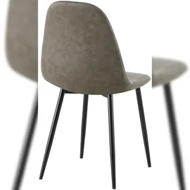 CLP 4er Set Esszimmerstühle Napier, Dunkelgrau Kunstleder
