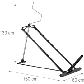 Relaxdays Rasentraktor Hebevorrichtung, 400 kg, Kippvorrichtung Aufsitzmäher, stufenloser Neigungswinkel, Stahl, schwarz