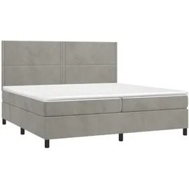 vidaXL Boxspringbett 200 x 200 cm hellgrau