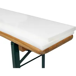 TexDeko Bierbankauflage gepolstert 220x25x2cm waschbar mit Reißverschluss für Bierzeltgarnitur Bankauflage zum selber aufziehen (Grau)
