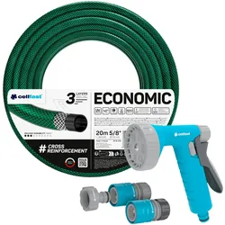 Cellfast - Gartenschlauch ECONOMIC 15mm Durchmesser, 20m Länge mit 12,5mm Handbrause