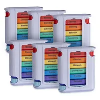 laro Pillendose Tablettenbox Bunt 7 Tage – 4 Fächer – 3/4/6/12/24/48/96 Stück (3 St)