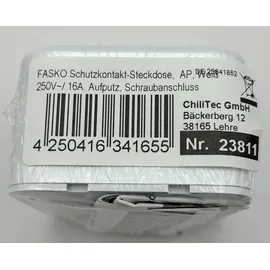ChiliTec Schuko-Steckdose Aufputz Weiß 1 St.
