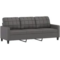 VidaXL 3-Sitzer-Sofa Grau 180 cm Kunstleder