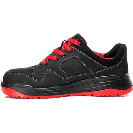 ELTEN MAVERICK black-red Low ESD S3, Herren, Leder, Stahlkappe, leicht, sportlich, Schwarz, Größe: 43