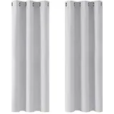 Deconovo Single Blackout Curtains Thermo-Verdunkelungsvorhänge für Schlafzimmer, Polyester, 140 x 260, 2