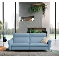 Egoitaliano 2-Sitzer Gaia, modern, elegant und super komfortabel mit hoher Rückenlehne, erstklassiger Sitzkomfort, Inkl. 2 Relaxfunktionen, mit Designfuß blau