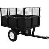 vidaXL Kippanhänger für Rasentraktor Garten Transportanhänger Gartenwagen Transportwagen Outdoor Rasenmäher Anhänger Kippbar 300 kg Last
