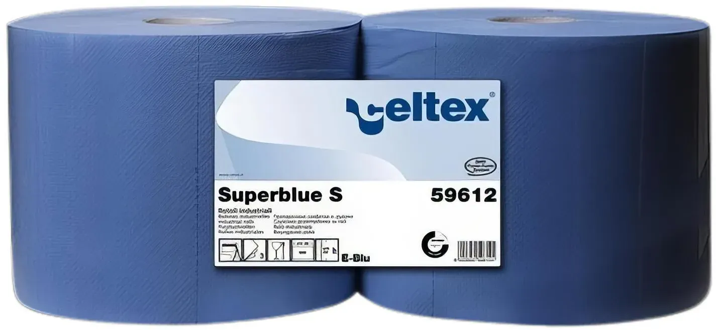 Putzpapier 3-lagig 22x36 cm blau, 2 Rollen je 500 Blatt