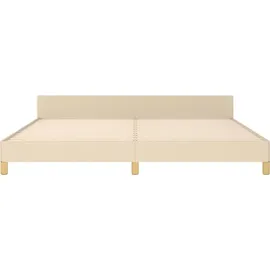 vidaXL Bettgestell mit Kopfteil 200 x 200 cm Creme