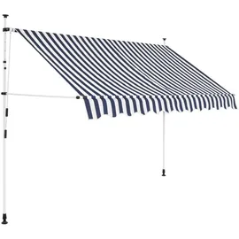 vidaXL Einziehbare Markise 300 cm blau/weiß