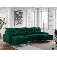 MKS MÖBEL Ecksofa COLIN U, Set, Schlafcouch, T30-Schaum, Bonellfedern, Ecksofa, mit Schlaffunktion, skandinavischer Stil, hohen Beinen grün