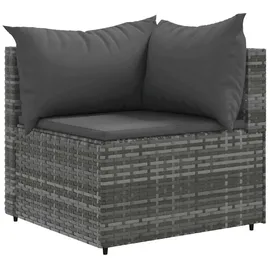 vidaXL 4-tlg. Garten-Lounge-Set mit Kissen Grau Poly Rattan