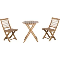 Outsunny Bistroset für 2 Personen klappbar Holz Gartenset Balkonset mit 2 Stühlen Bistrotisch Gartenmöbel Natur   Aosom.de